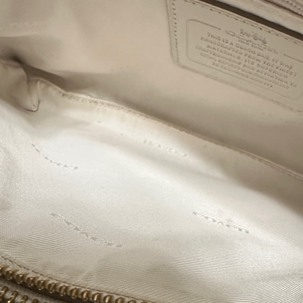 Coach Ivory/Cream Double Zip Leather Crossbody Bag - Picture 14 of 16